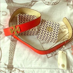 Brilliant Red & Gold Tory Burch Belt